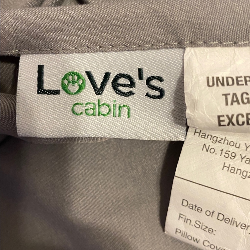 Love Cabin Dark Gray Patterned king size pillow shames, thick fabric and soft - Picture 2 of 7